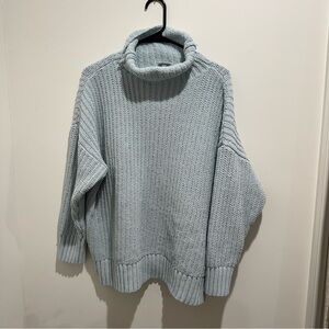 Aerie Soft Chenille Textured Turtleneck Sweater – Women’s Small – Ice Blue